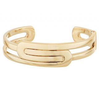 14K Gold Art Deco Design Small Hinged Cuff —