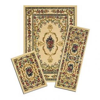 Capri Savonnerie Cream 3 Piece Area Rug Set   Home   Home Decor   Rugs