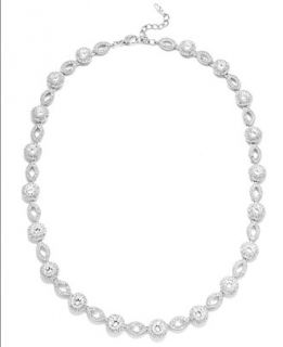 Eliot Danori Necklace, Silver Tone Crystal and Cubic Zirconia Marquise