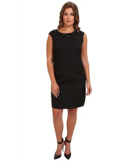adrianna papell plus size necklace beaded sheath dress