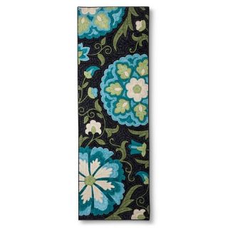 Maples Rugs Floral Area Rug   Blue