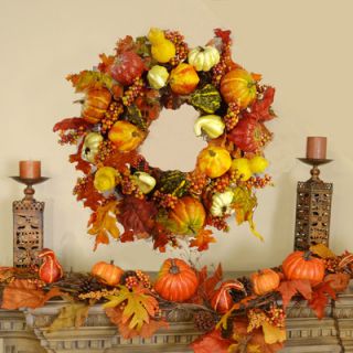 pumpkin and gourd festive fall wreath by floral