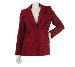 George Simonton Lace Jacquard One Button Blazer with Pop Lining   A218436 —