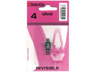 ZlideOn Zipper Pull Replacements Invisible 4 Silver