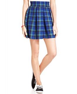 Keds Juniors Skirt, High Waist Pleated Plaid Print   Juniors Skirts