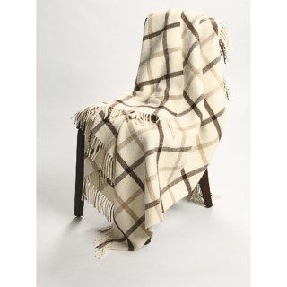 Johnstons of Elgin Alpaca Lambswool Throw Blanket   Limited Edition, Windowpane 4660H