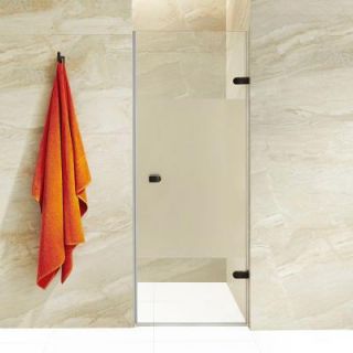 Vigo Tempo 28 in. to 28.5 in. x 70.62 in. Adjustable Frameless Hinged Shower Door in Antique Rubbed Bronze with Privacy Glass VG6073ARBCMC28
