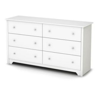 South Shore Furniture Bel Air 6 Drawer Dresser in Pure White 3150010