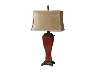 Uttermost Carolyn Kinder Abiona Table Lamp Distressed, burnished red glaze with natural porcelain undertones and oil rubbed bronze metal details