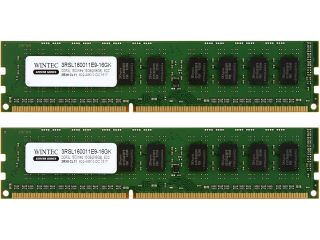 Wintec Server Series 16GB (2 x 8GB) 240 Pin DDR3 SDRAM ECC Unbuffered DDR3L 1600 (PC3L 12800) Server Memory Model 3RSL160011E9 16GK