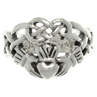 CGC Sterling Silver Celtic Infinity Claddagh Heart Ring  