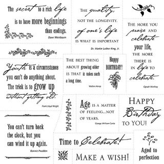 Fiskars Simple Thoughts Clear Stamps, Happy Birthday