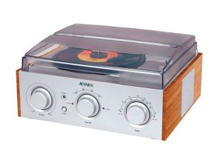 Jensen JTA 220 Stereo 3 Speed Turntable with AM/FM Receiver