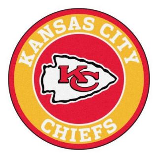 FANMATS NFL Kansas City Chiefs Gold 2 ft. 3 in. x 2 ft. 3 in. Round Accent Rug 17963