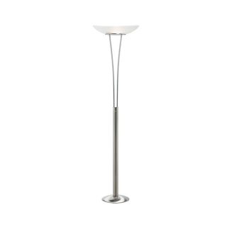 Dainolite Lighting 72 in Satin Chrome Torchiere Indoor Floor Lamp with Glass Shade