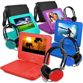 Ematic 7" Portable DVD Player with Color Headphones and Carrying Case Bundle