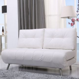 Gold Sparrow Tampa White Convertible Loveseat Sleeper  