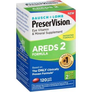 Bausch & Lomb PreserVision AREDS 2 Formula Eye Vitamin & Mineral Supplement Soft Gels, 120 count