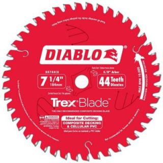 Diablo 7 1/4 in. x 44 Tooth Trex/Composite Material Cutting Saw Blade D0744CD