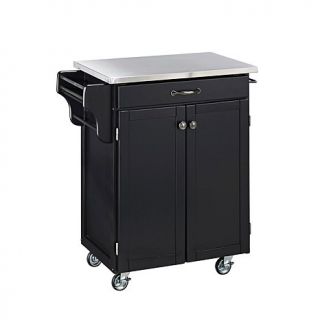 Small Kitchen Cart   Black with Stainless Steel Top   6004036