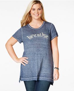 Lucky Brand Plus Size Heathered Graphic T Shirt