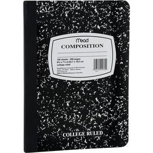 Mead Wireless Composition Book, College Rule, 9 3/4 x 7 1/2, White, 100 Sheets, 4 Pack