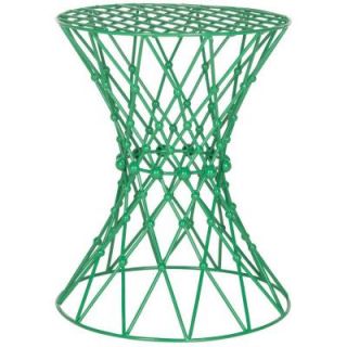 Safavieh Charlotte Iron Wire Stool End Table in Green FOX4501D