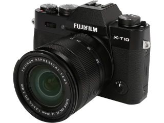 FUJIFILM X T10 16470817 Black 16.3 MP 3.0" 920K LCD Mirrorless Interchangeable Lens Camera with XC16 50mmF3.5 5.6 OIS II Lens