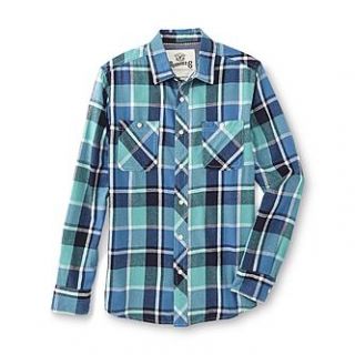 Roebuck & Co. Young Mens Flannel Shirt   Plaid   Clothing, Shoes