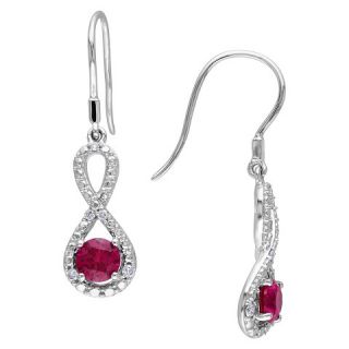 Allura 1 1/6 CT. T.W. Simulated Ruby and 1/10 CT. T.W. Diamond Dangle