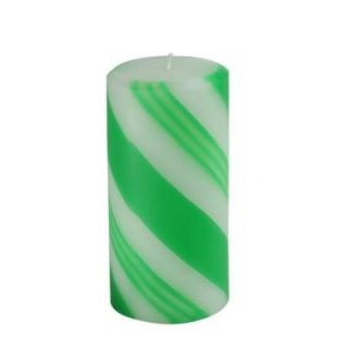 3 in. x 6 in. Scented Green Candy Cane Pillar Candle(12 Box) 9XF69GRZ_12