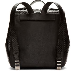 Proenza Schouler Black Etched Leather Python Pattern Backpack