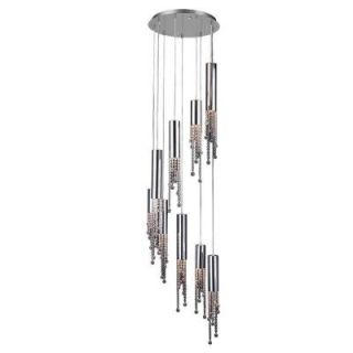 PLC Lighting 9 Light Polished Chrome Chandelier with Clear Glass Shade CLI HD81746PC