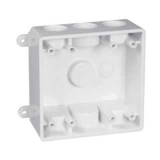 Bell 2 Gang Weatherproof Box with Seven 1/2 in. or 3/4 in. Outlets PDB77550WH