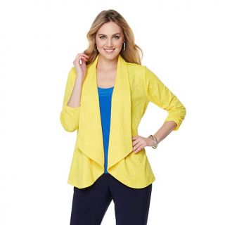 Slinky® Brand 3/4 Sleeve Jacquard Knit Jacket   7982669