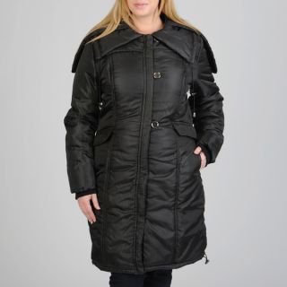 Excelled Womens Plus Size Poly Quilted Stadium Length Coat with