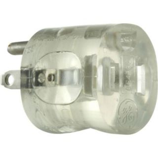GE 15 Amp 125 VAC Lighted Single Outlet Adapter   Clear 14499