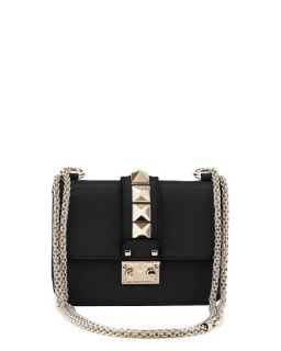 Valentino Lock Micro Mini Shoulder Bag, Black