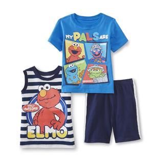 Sesame Street Infant & Toddler Boys T Shirt Tank Top & Shorts