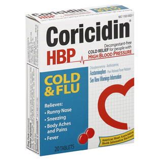 Coricidin HBP Cold & Flu, Tablets, 20 tablets   Health & Wellness