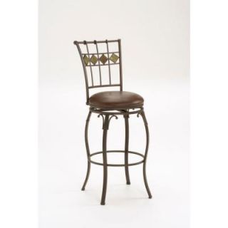 Hillsdale Furniture Lakeview 24 in. Counter Stool with Brown Leather Seat in Brown 4264 826