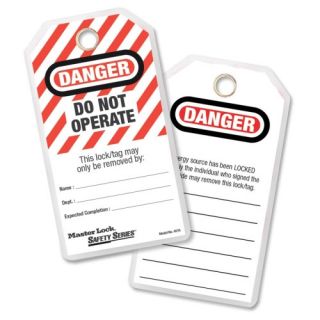 Lockout Tags,Danger Do Not Operate,3x5 3/4,12/PK,BK/RD