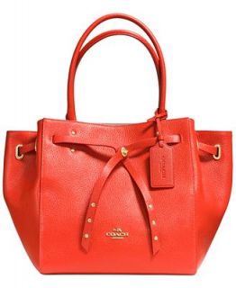 COACH TURNLOCK TIE SMALL TOTE IN REFINED PEBBLE LEATHER   Handbags