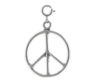 Sterling Peace Sign Charm —