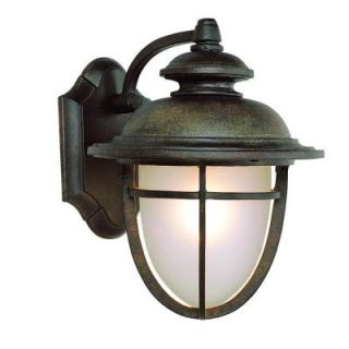 Bel Air Lighting Stewart 1 Light Dark Rust Outdoor Incandescent Wall Lantern 5850 DR
