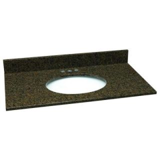 Design House 49 in. Granite Vanity Top in Tropical Brown with White Basin and 4 in. Faucet Spread 553768