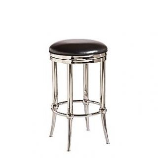 Hillsdale Cadman Backless Swivel Counter Stool with Shiny Nickel