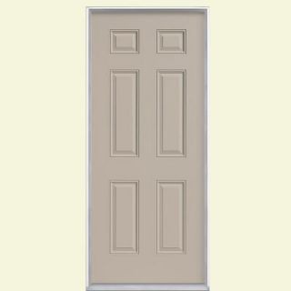 Masonite 36 in. x 80 in. 6 Panel Painted Steel Prehung Front Door with No Brickmold 31404