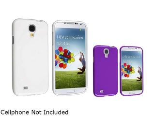 Insten White + Purple Jelly TPU Silicone Soft Gel Case Compatible with Samsung Galaxy SIV S4 i9500