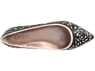 dkny felice laser cut pointy ballerina 15mm without bow black ivory